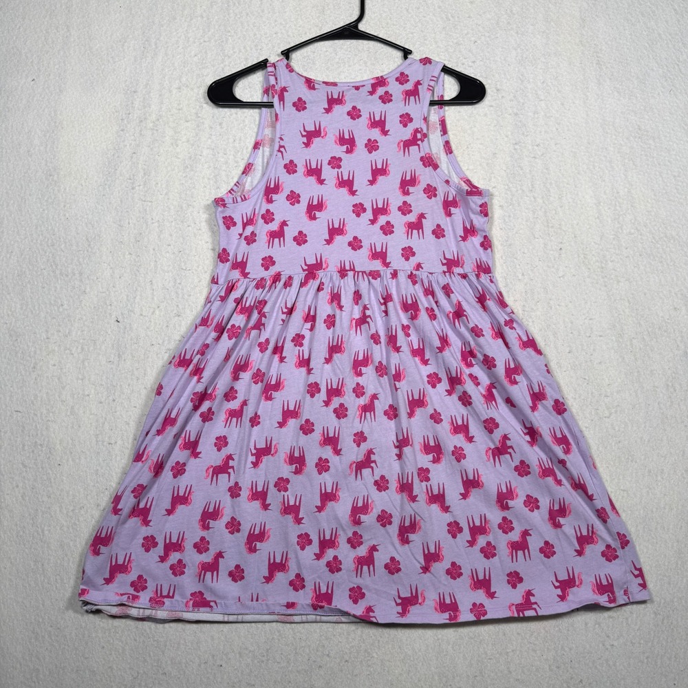 Wonder Nation Girls XL 14-16 Plus Purple Unicorn Floral Sleeveless Pocket Dress